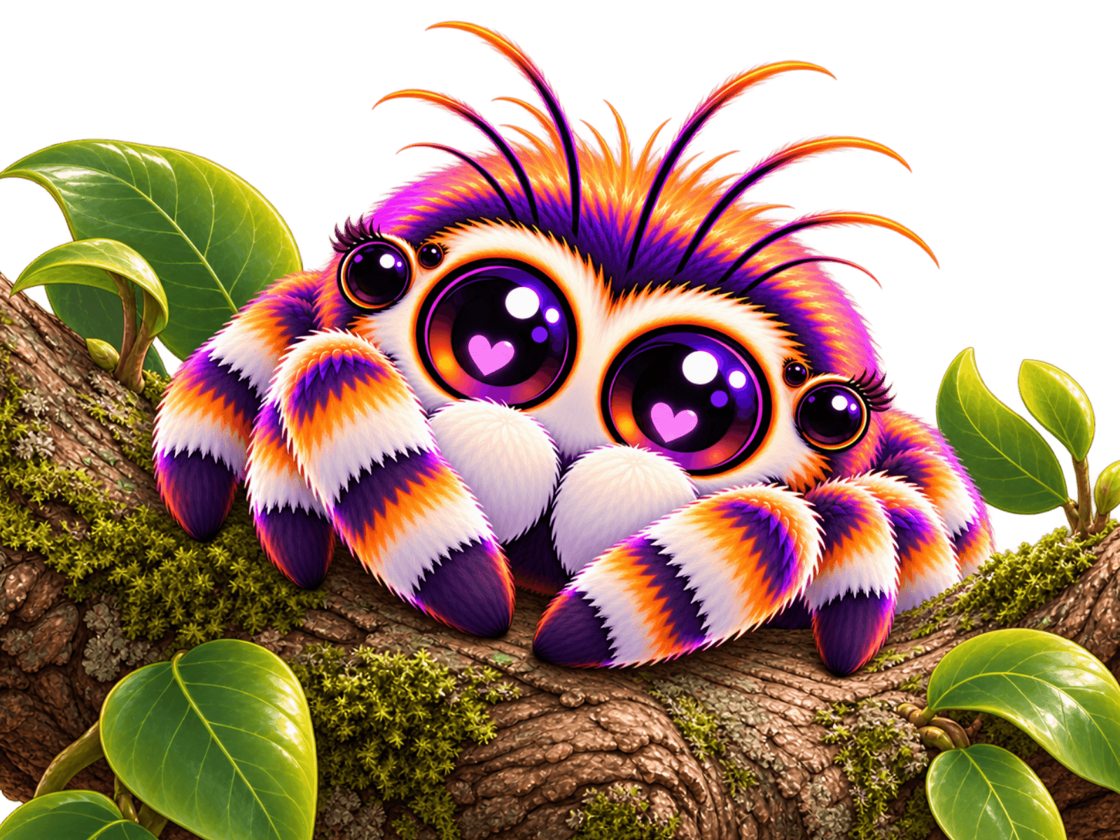 Polly the mascot caring for her jumping spider